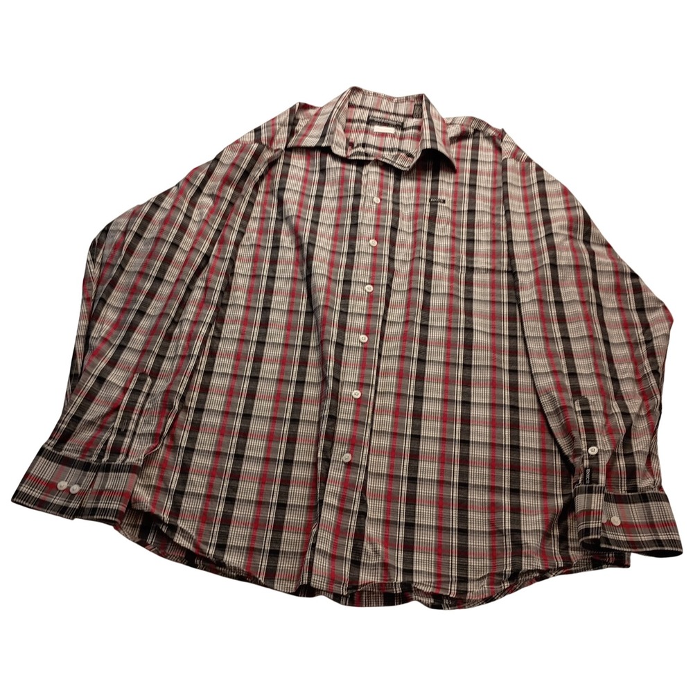Enyce Button Down Shirt Men's Plaid Long Sleeve Red Black White Streetwear XXL